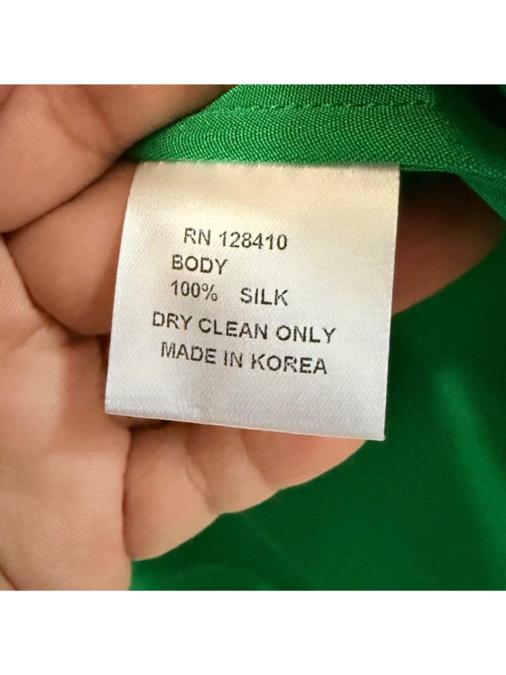 Ann Mashburn Kelly Green Silk Sateen Long Sleeve Button Blouse Womens Medium - Picture 5 of 6